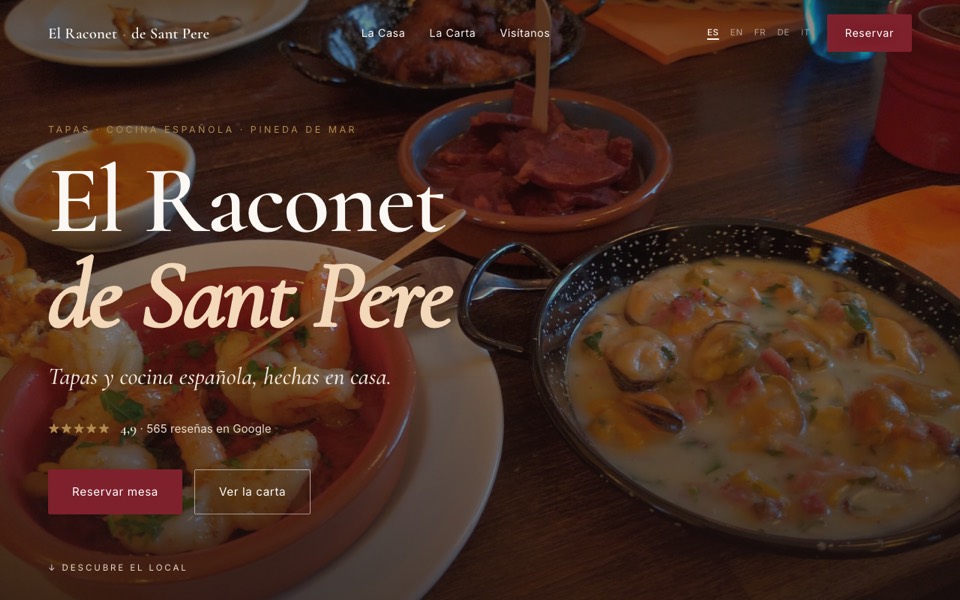 Website for El Raconet de Sant Pere