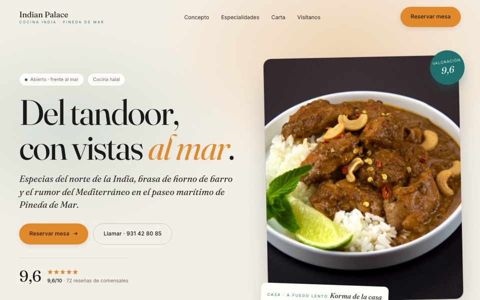 Website for Indian Palace